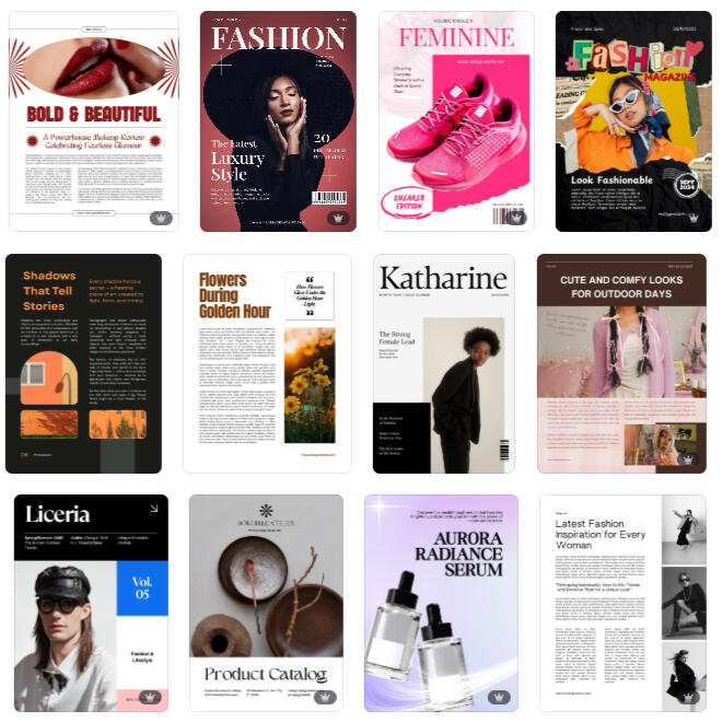 Les "Mises en ligne" Site internet, page web, mises en page, couvertures de magazines.